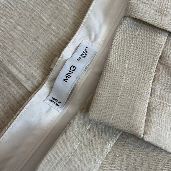 Mango Cream Pleated Trousers size 6 - Picture 5 of 6